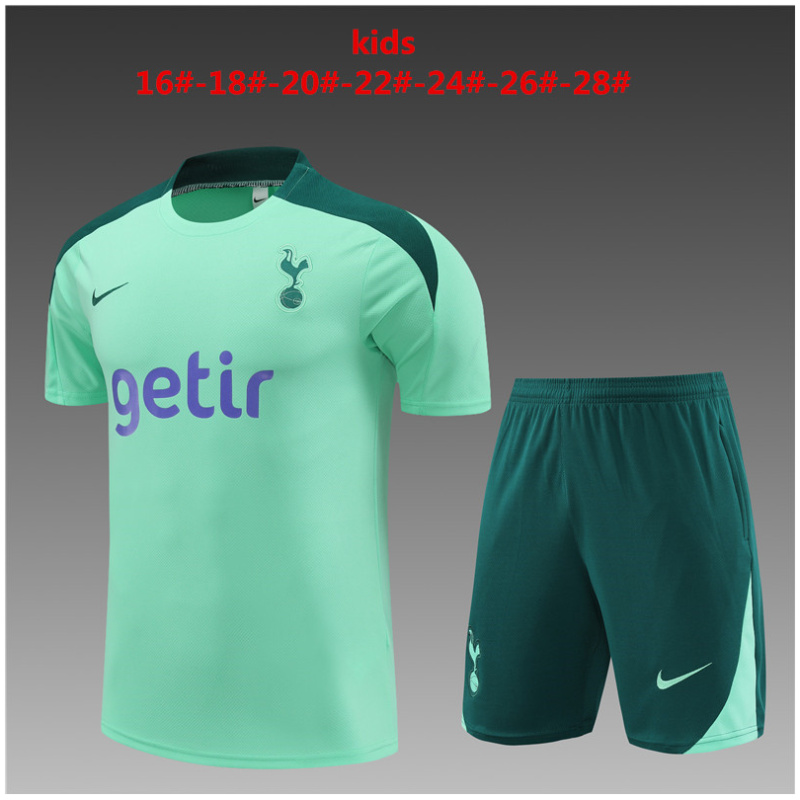 Tenue d’entraînement courte pour enfants Tottenham Hotspur vert clair 2024/25