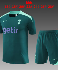 Tenue d’entraînement courte pour enfants Tottenham Hotspur verte 2024/25