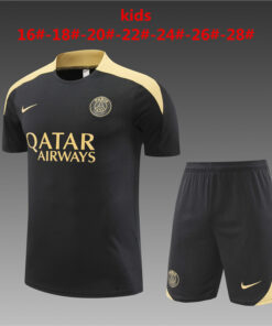 Tenue d'entraînement courte PSG pour enfants Noir - Or 2024/25