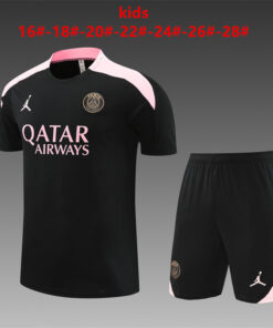 Tenue d’entraînement courte PSG x Jordan pour enfants, noire 2024/25