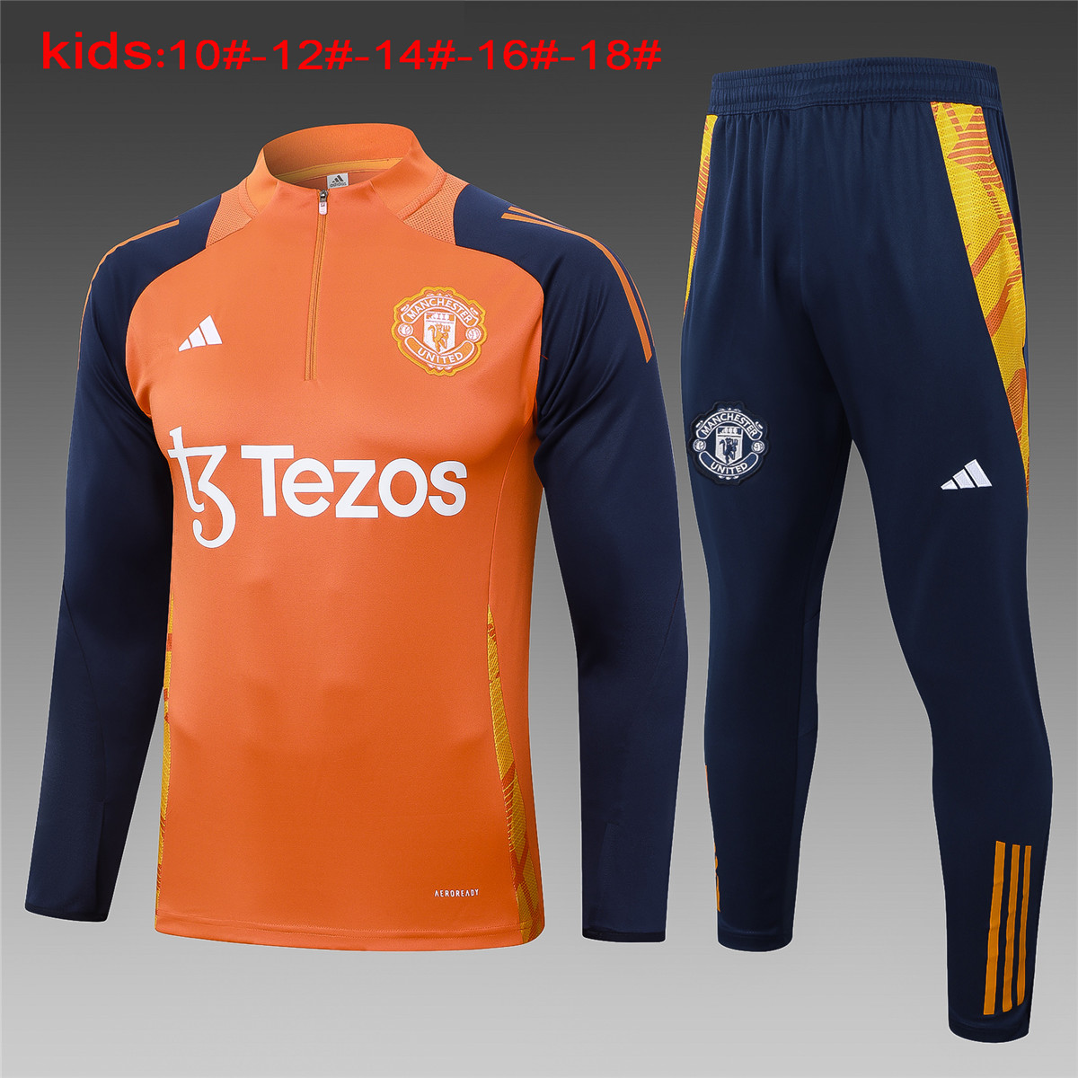 Tenue d’entraînement enfant Manchester United Orange 2024/25