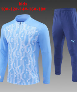 Tenue d’entraînement Manchester City pour enfants, motif bleu, saison 2024/25