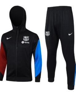 Veste à capuche et pantalon d’entraînement Barcelona Noir 2024/25