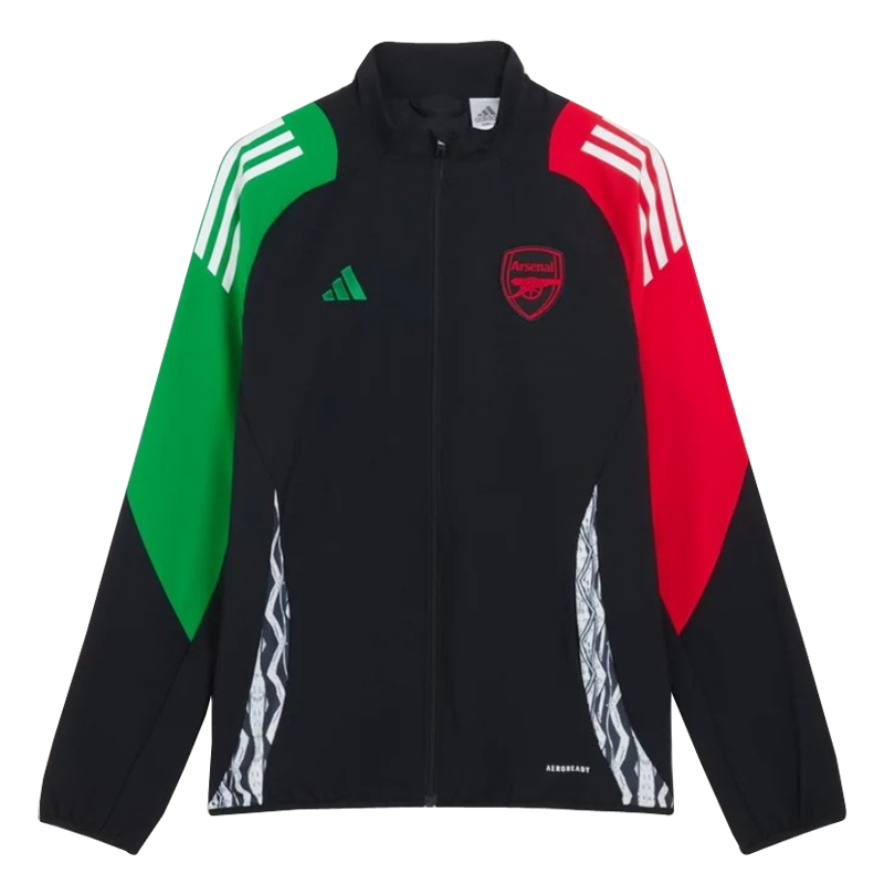 Veste coupe-vent Arsenal toutes saisons noire 2024/25