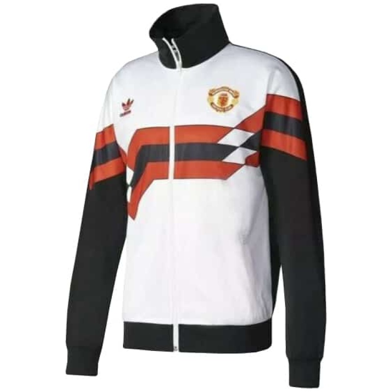 Veste Rétro Manchester United Noire - Blanche 1990