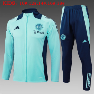 Veste + Pantalon d’Entraînement Enfant Manchester United Vert 2024/25