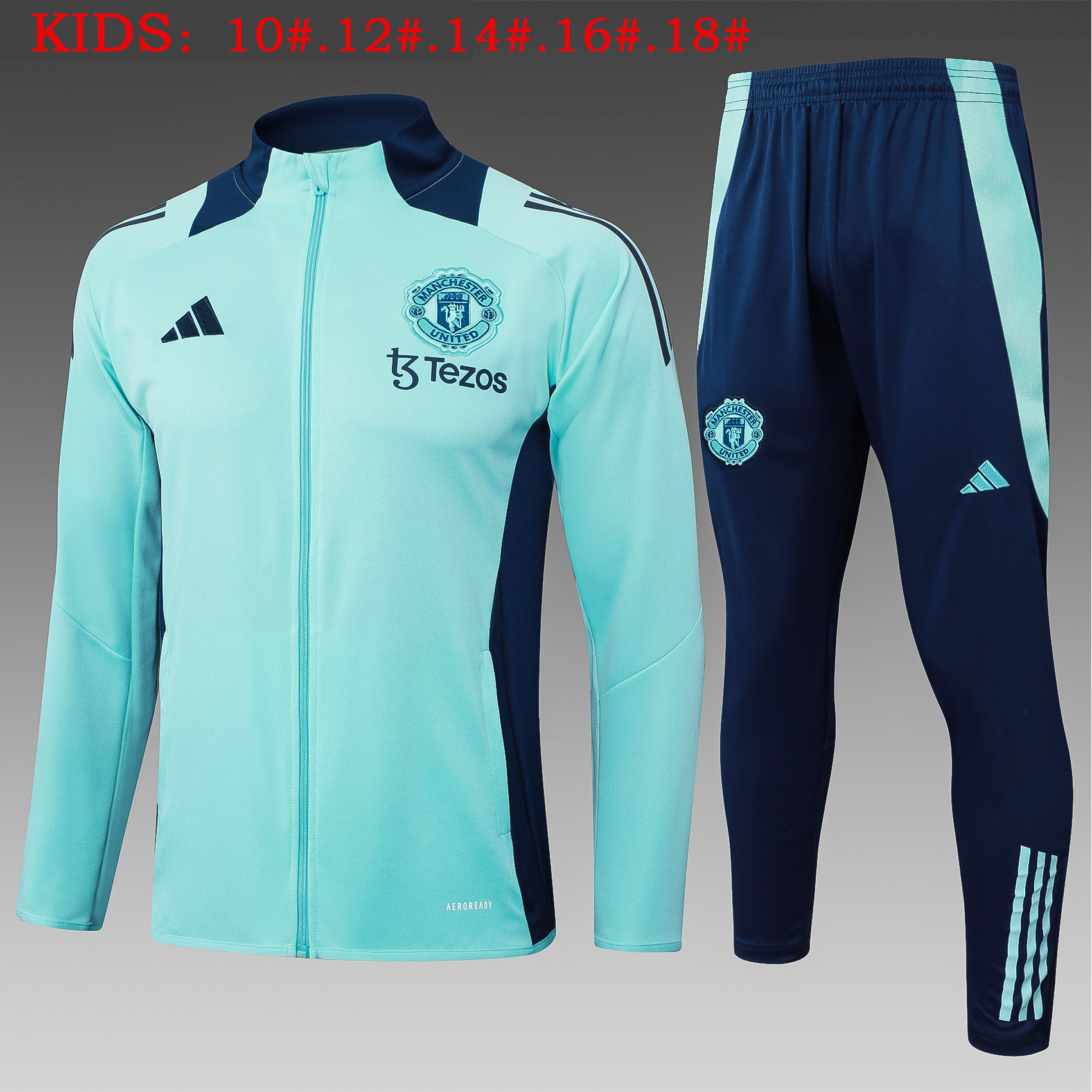 Veste + Pantalon d’Entraînement Enfant Manchester United Vert 2024/25