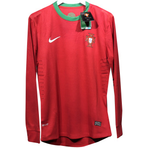 Maillot Authentique à Manches Longues Domicile Rétro du Portugal pour Homme 2012 – joueur