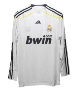 Maillot authentique rétro à manches longues domicile du Real Madrid pour homme 2009/10 – joueur