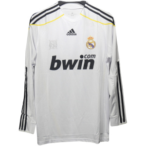 Maillot authentique rétro à manches longues domicile du Real Madrid pour homme 2009/10 – joueur