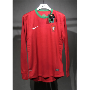 Maillot Authentique à Manches Longues Domicile Rétro du Portugal pour Homme 2012 – joueur