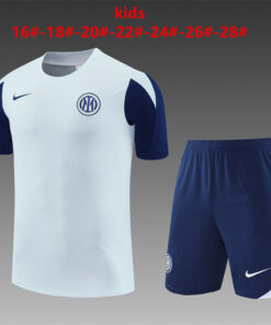 Ensemble d’entraînement court pour enfants Inter Milan gris clair 2025/26