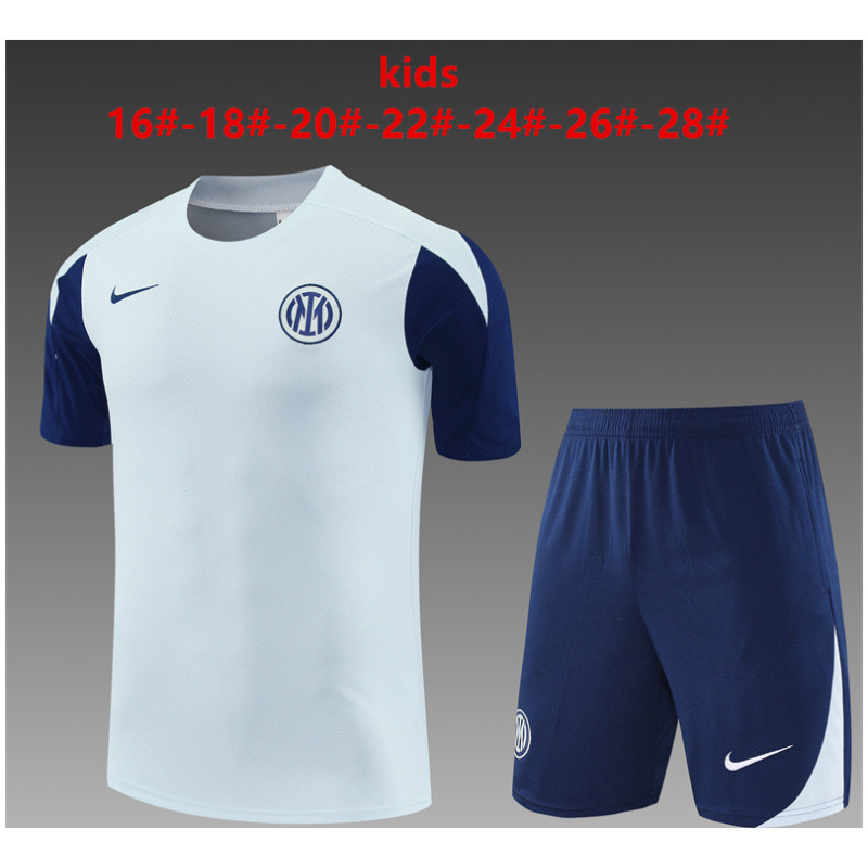 Ensemble d’entraînement court pour enfants Inter Milan gris clair 2025/26