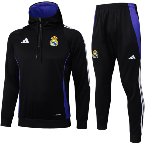 Sweat à Capuche + Pantalon d’Entraînement pour Hommes Real Madrid Noir 2024/25