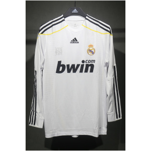 Maillot authentique rétro à manches longues domicile du Real Madrid pour homme 2009/10 – joueur