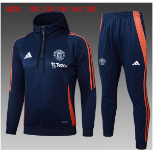 Ensemble Sweat à Capuche Manchester United Enfant + Pantalon Royal 2024/25