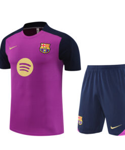 Tenue d’entraînement courte pour homme de Barcelone violette 2025/26