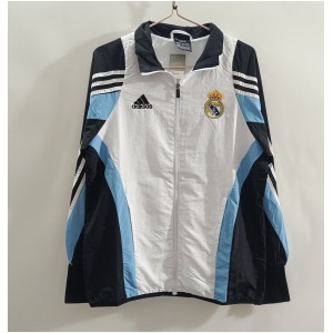 Veste Homme Real Madrid Windrunner Toutes Saisons Blanc – Noir Classique