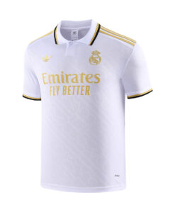 Polo Real Madrid Homme Blanc – Or 2025-2026