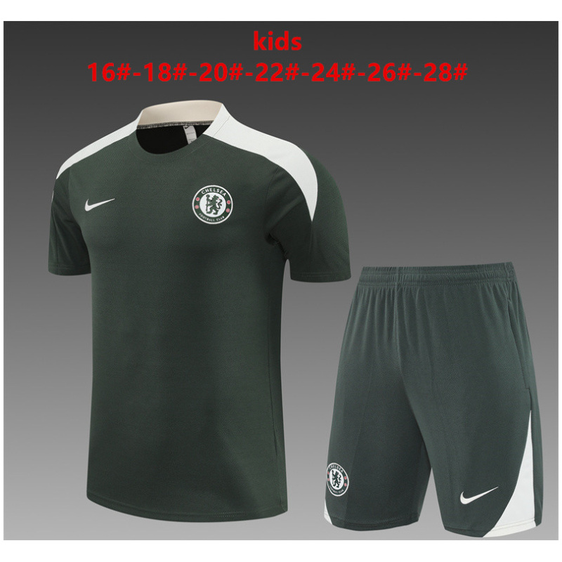 Tenue d’entraînement courte Chelsea Enfants Vert foncé 2025/26