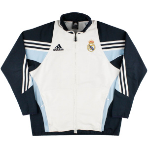 Veste Homme Real Madrid Windrunner Toutes Saisons Blanc – Noir Classique