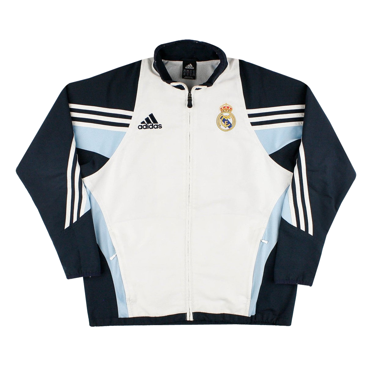 Veste Homme Real Madrid Windrunner Toutes Saisons Blanc – Noir Classique