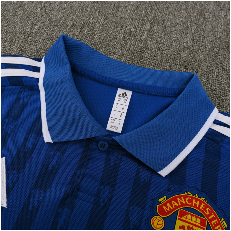 Homme Manchester United Polo Bleu 2025/26