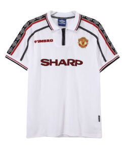 Maillot Rétro Manchester United Blanc Pour Homme 1998-1999