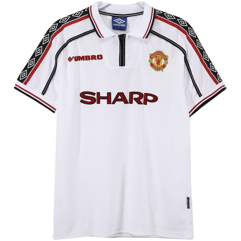 Maillot Rétro Manchester United Blanc Pour Homme 1998-1999