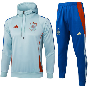Homme Espagne Sweat à Capuche + Pantalon Survêtement Bleu Clair 2025