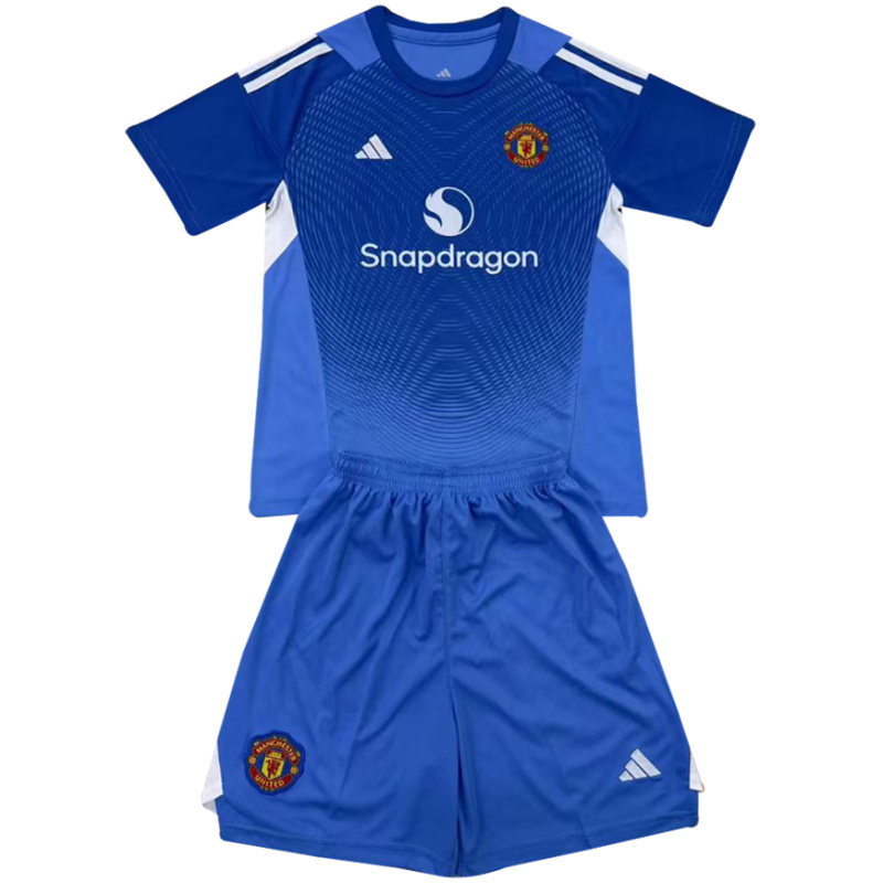 Enfants Manchester United Gardien Maillot Bleu 2025/26