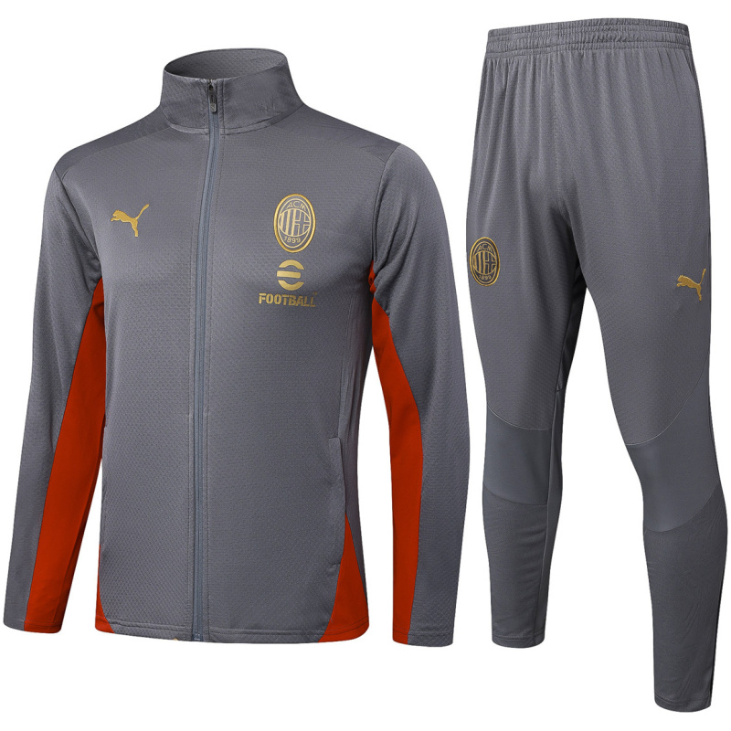 Tenue d’entraînement Homme AC Milan Veste + Pantalon Gris 2025/26