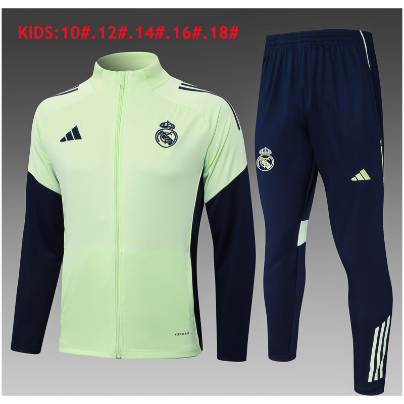Survêtement d’entraînement enfant Real Madrid – veste et pantalon – vert clair 2025/26