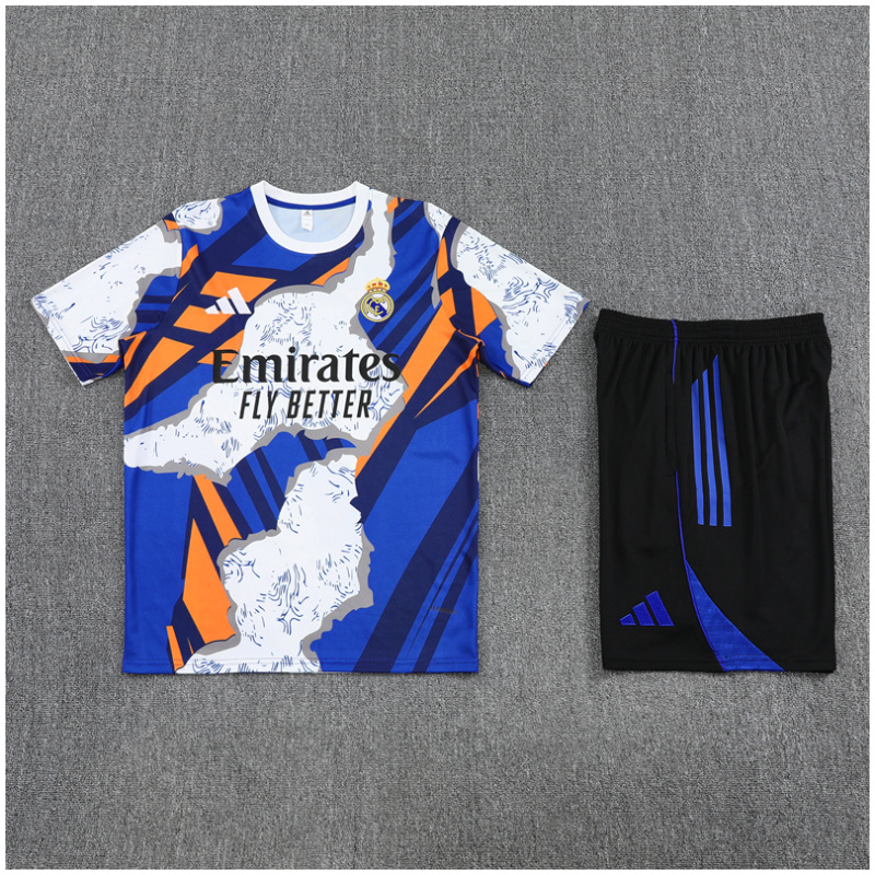 Ensemble d’Entraînement Court Enfant Real Madrid Blanc – Bleu 2025/26