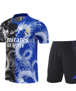 Homme Real Madrid Tenue d’entraînement short Bleu – Noir 2025/26