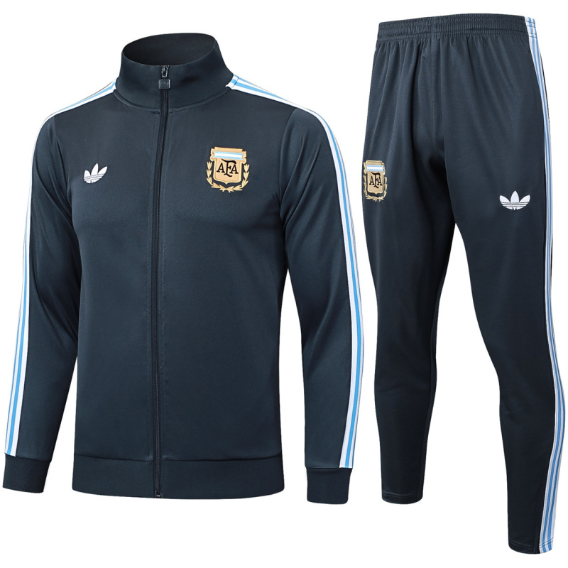 Homme Argentine Veste + Pantalon Tenue d’Entraînement Gris 2025