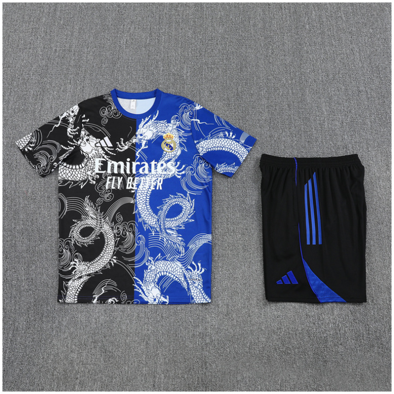 Survêtement Court Enfants Real Madrid Noir – Bleu 2025/26