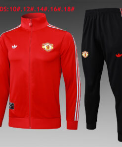 Ensemble d’Entraînement Manchester United Enfant Veste + Pantalon Rouge 2025/26