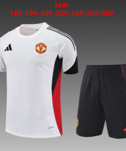 Enfants Manchester United Tenue d’Entraînement Courte Blanche II 2025/26