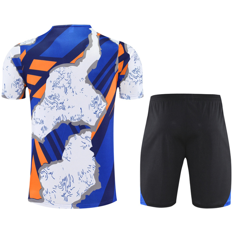 Ensemble d’Entraînement Court Real Madrid Homme Blanc – Bleu 2025/26
