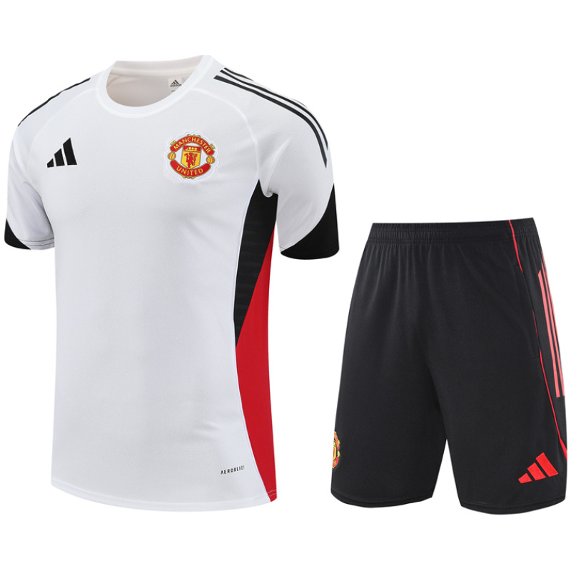 Homme Manchester United Ensemble d’Entraînement Court Blanc II 2025/26