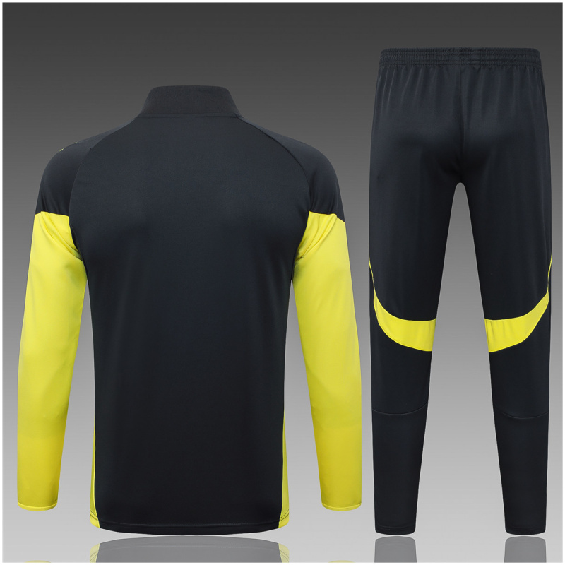 Ensemble d’Entraînement Real Madrid Enfants (Veste + Pantalon) Gris-Jaune Saison 2025/2026