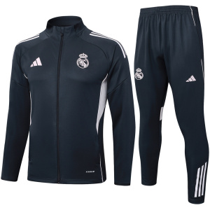 Survêtement d’Entraînement Real Madrid Homme Gris Foncé 2025/26 (Veste + Pantalon)
