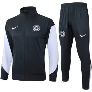 Tenue d’entraînement Veste + Pantalon Chelsea Homme Gris Anthracite 2025/26
