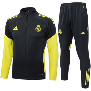 Survêtement d’entraînement Real Madrid Veste et Pantalon Gris-Jaune Pour Hommes 2025/26