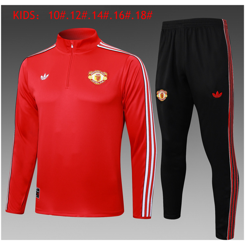 Survêtements d’entraînement Manchester United Rouge Enfants 2025/26