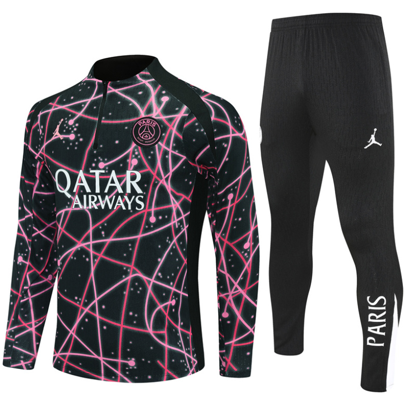 Combinaison d’entraînement PSG x Jordan pour hommes Noire Graphique 2025/26-maillots pas chers