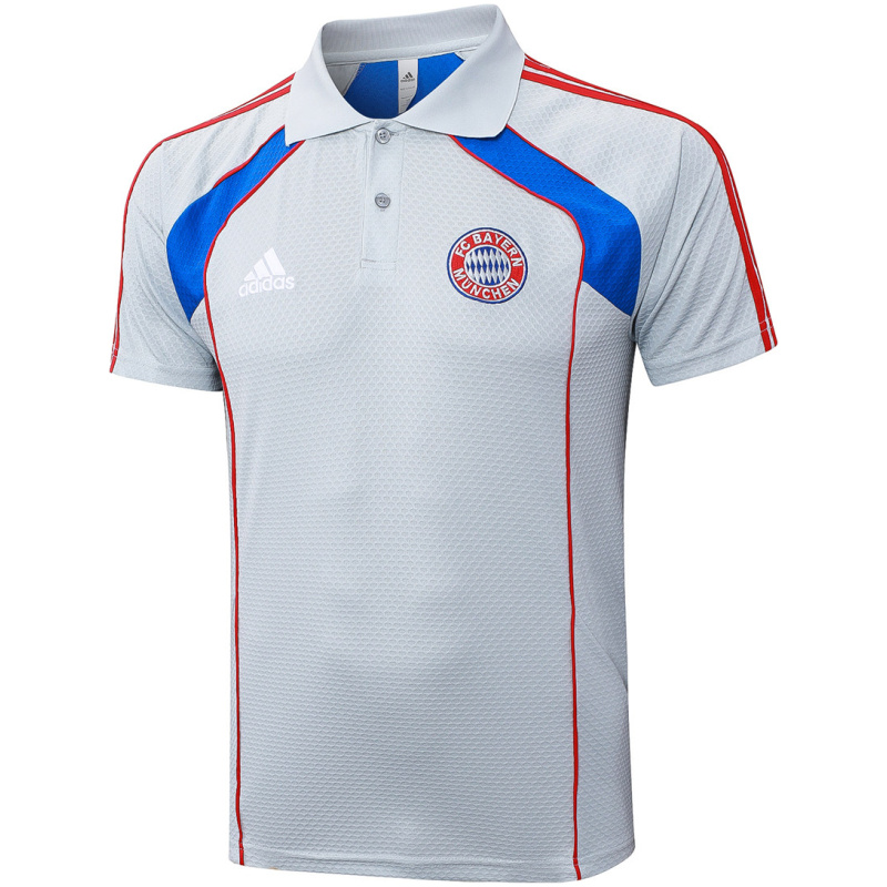 Chemise Polo pour hommes Bayern Munich Gris Clair 2025/26 maillots pas chers