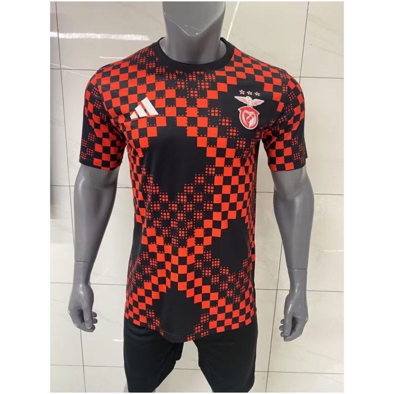 Maillots d’entraînement courts pour hommes Benfica Noir – Rouge 2025/26 maillots pas chers