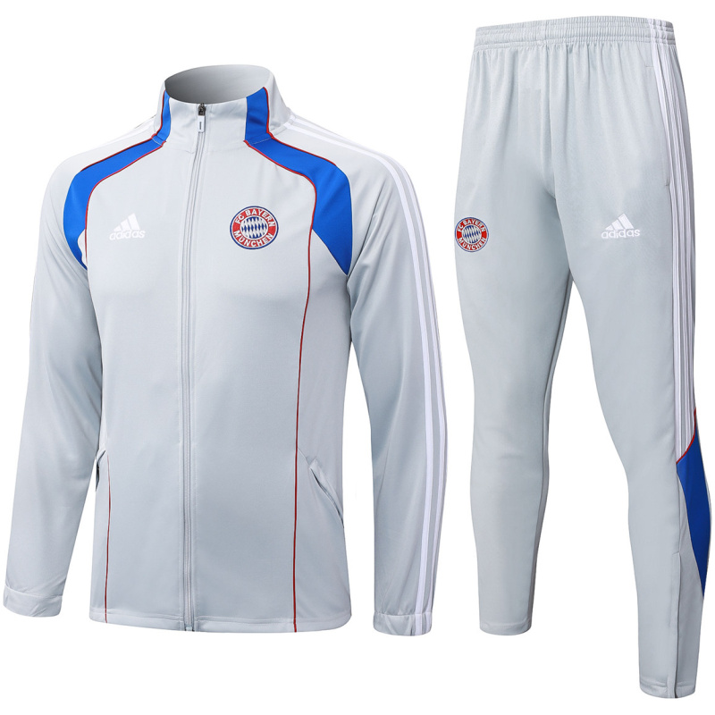 Veste homme Bayern Munich + pantalon survêtement d’entraînement gris clair 2025/26 maillots pas chers